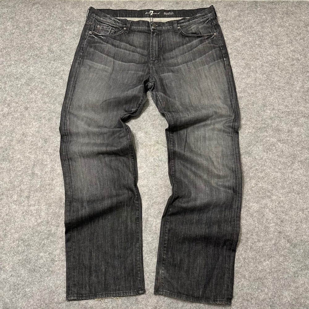 7 For All Mankind Austyn Jeans Mens 40 Black Relaxed Straight Leg Denim Stretch
